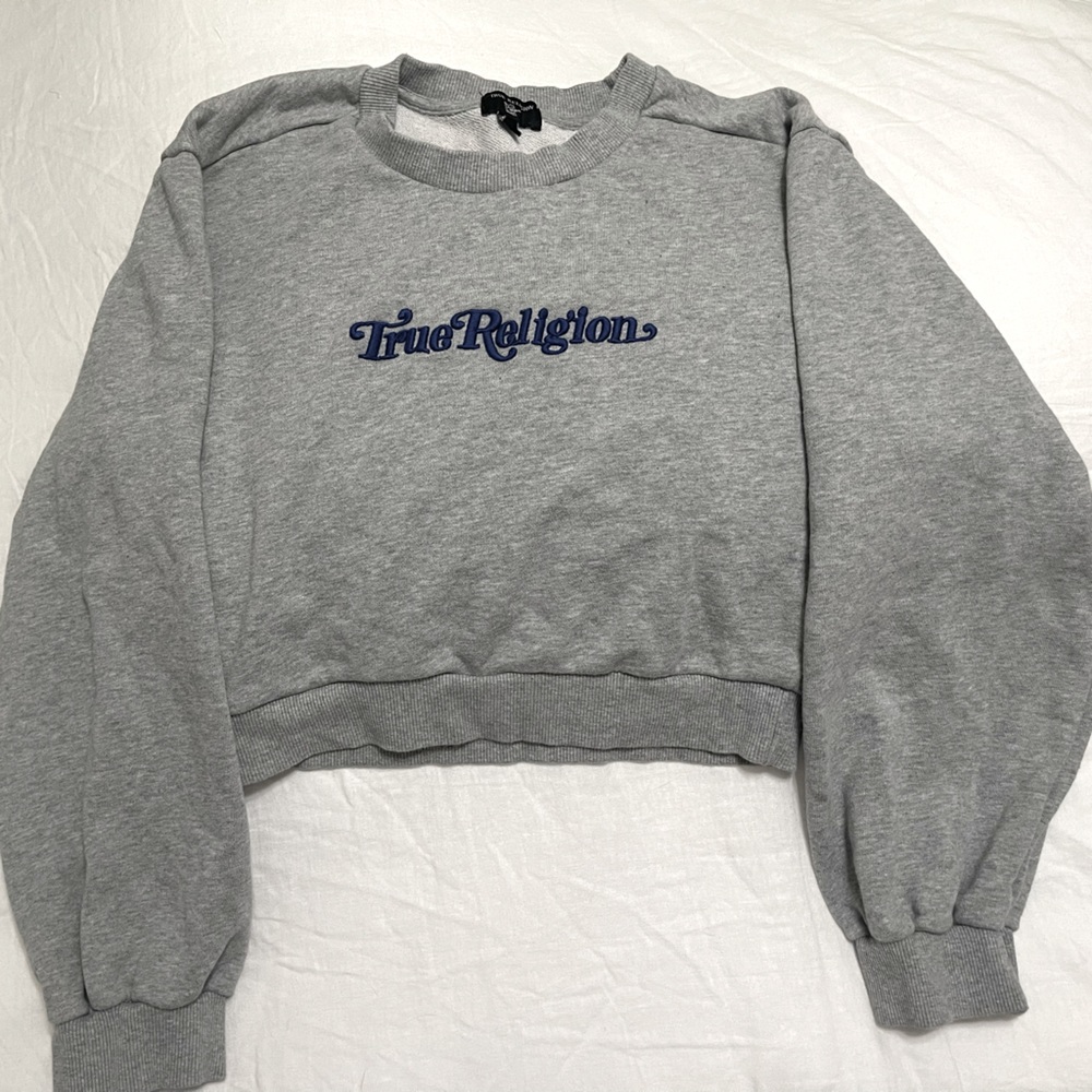 True Religion crop crew neck sweatshirt